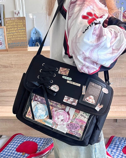 GyaruLab Lace-Up Clear Window Ita Kawaii Bag