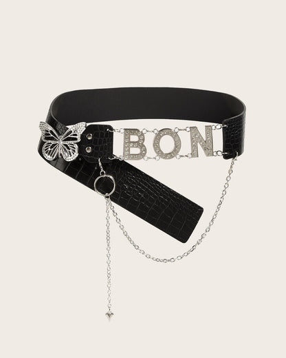 GyaruLab Agejo Rokku Butterfly Logo Chain Belt