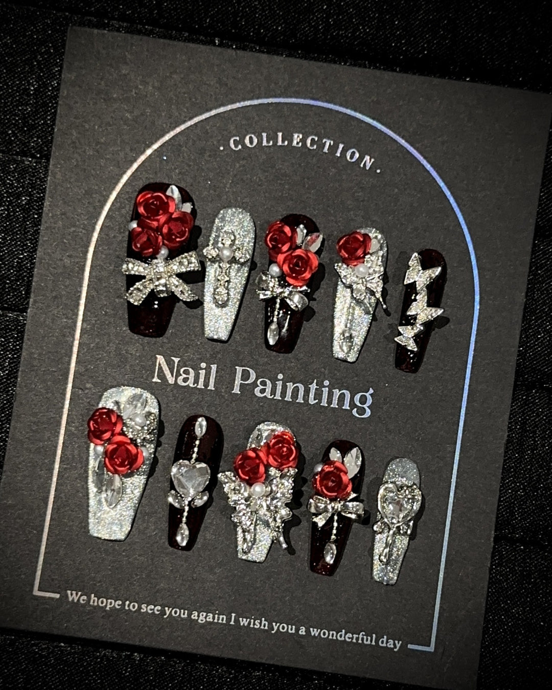 GyaruLab Rose Jewel Press-On Nails