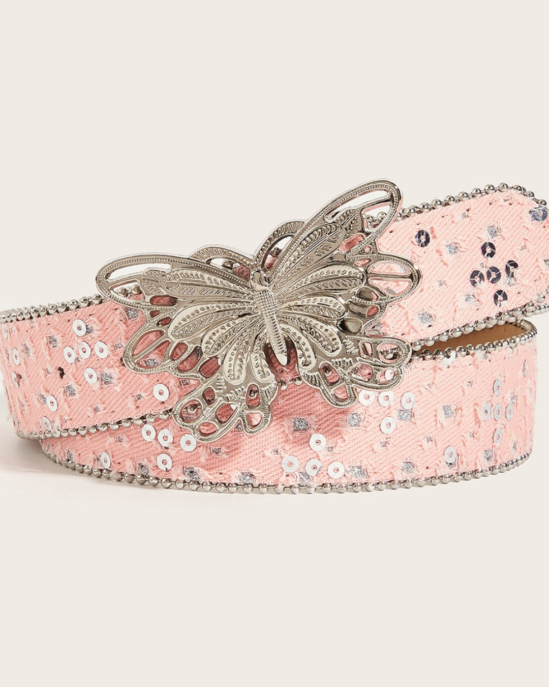 GyaruLab Metallic Butterfly Sequin Waist Belt