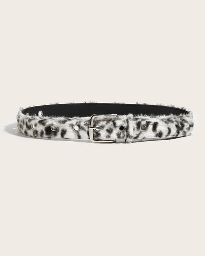 GyaruLab Agejo Fuzzy Leopard Waist Belt