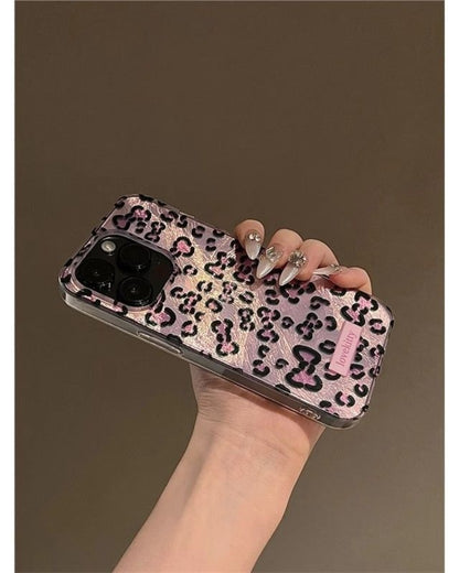 GyaruLab Pink Leopard Bow Phone Case