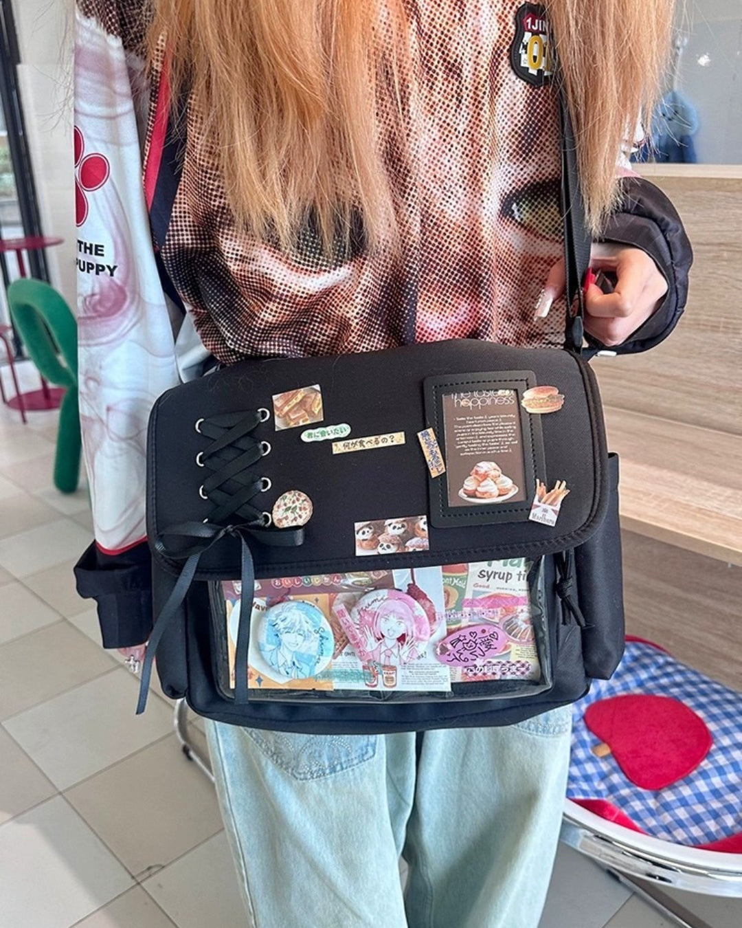 GyaruLab Lace-Up Clear Window Ita Kawaii Bag
