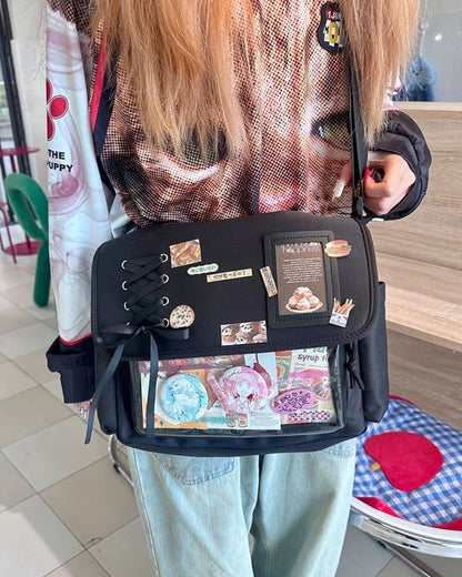 GyaruLab Lace-Up Clear Window Ita Kawaii Bag