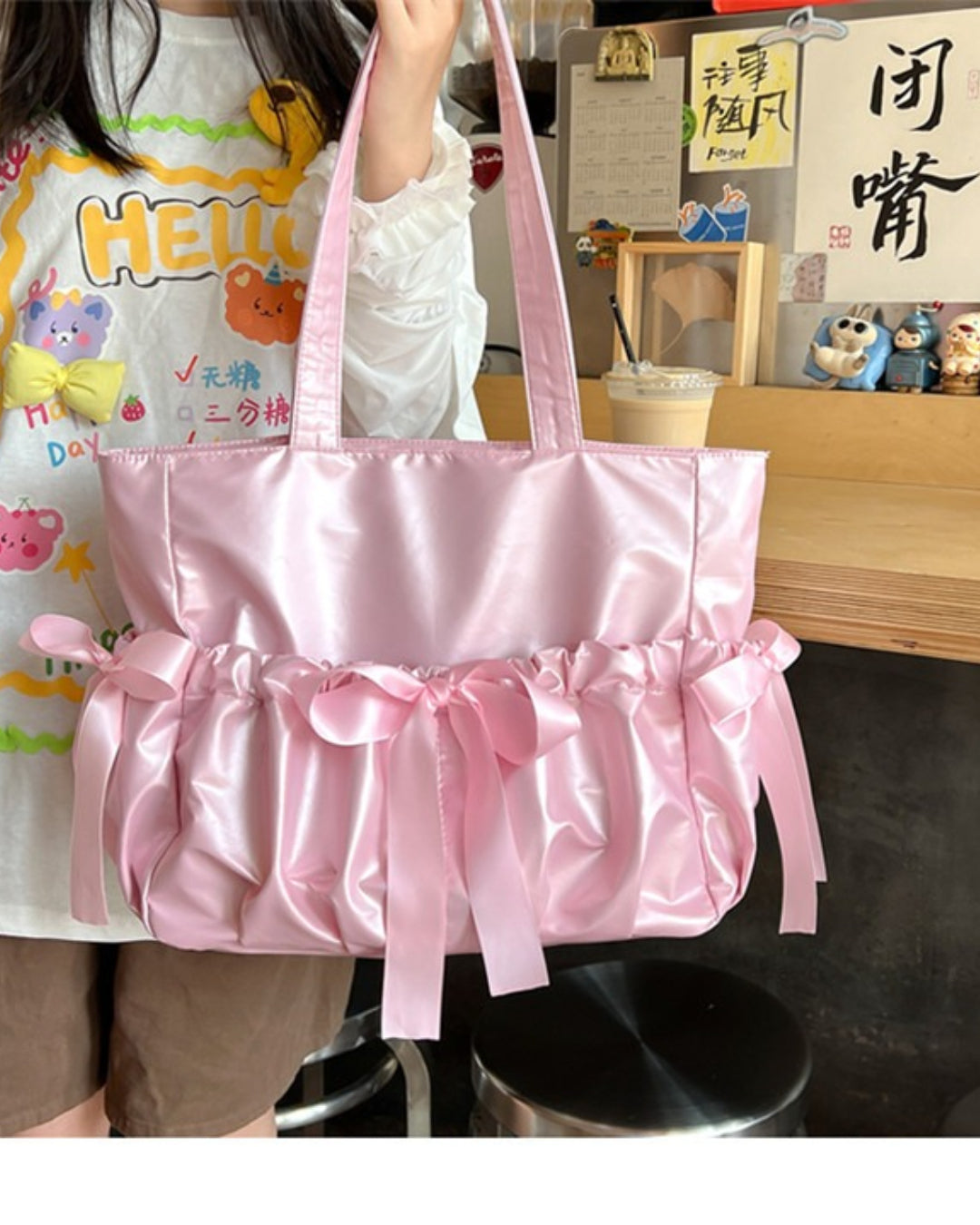 GyaruLab Satin Bow Clear Window Ita Tote Bag