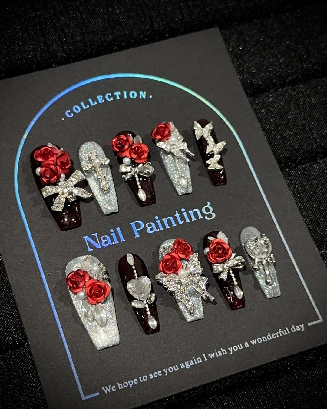 GyaruLab Rose Jewel Press-On Nails