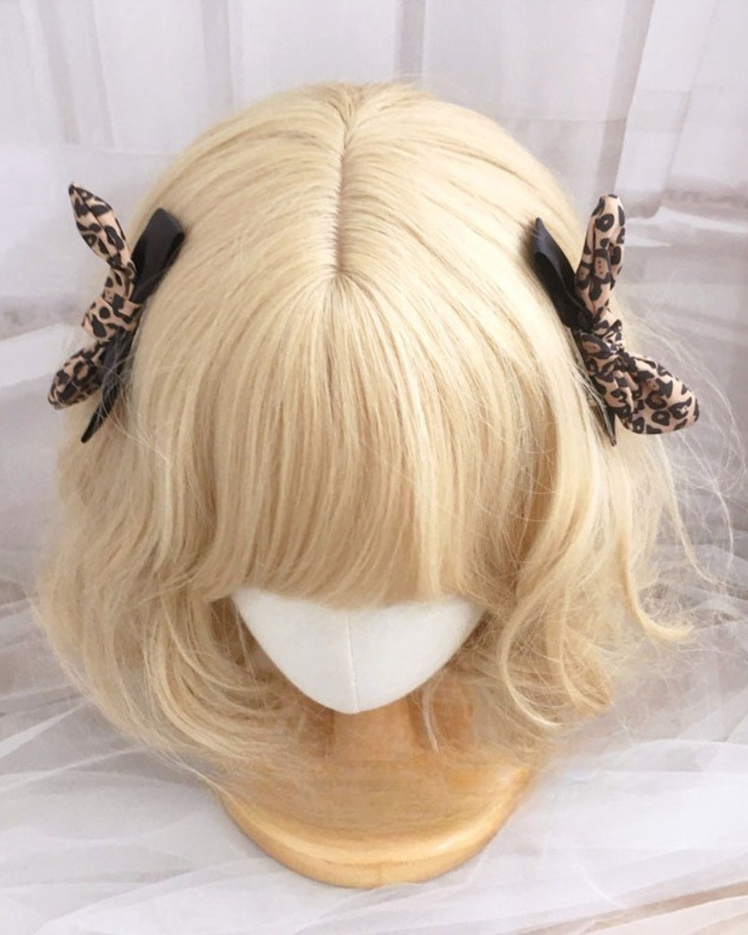 GyaruLab Leopard Bow Headband Hair Tie Set