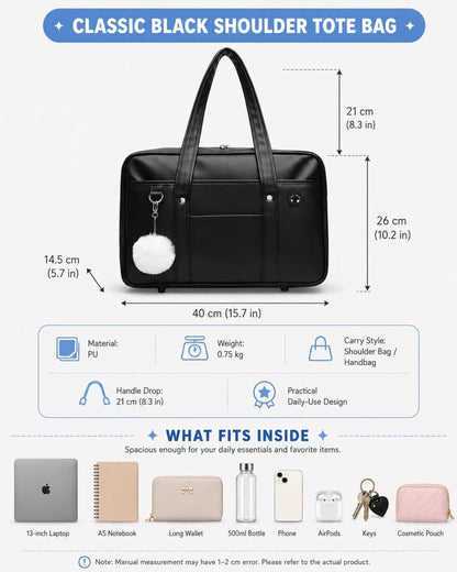 Classic Black Gyaru School Tote Bag - GyaruLab