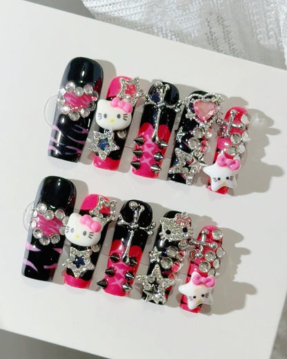 GyaruLab Devil Kitty Punk Press-On Nails