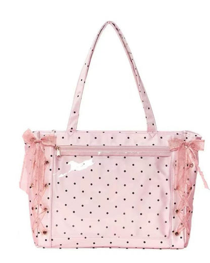 GyaruLab Polka Dot Lace-Up Tote Bag