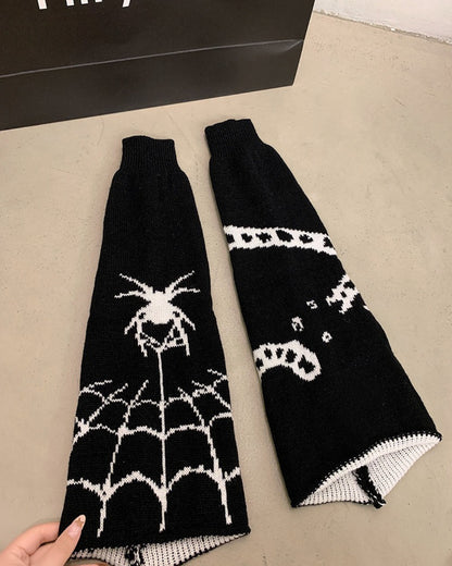 GyaruLab Gothic Y2K Graphic Knit Leg Warmer