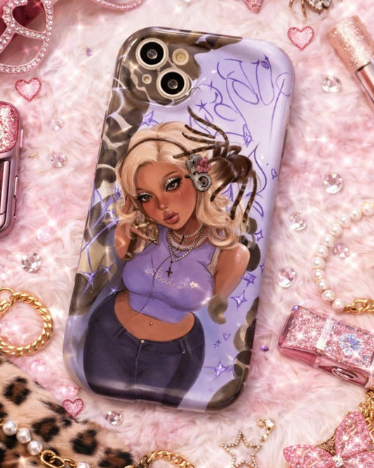 GyaruLab Cyber Purple Spider Gal iPhone Case