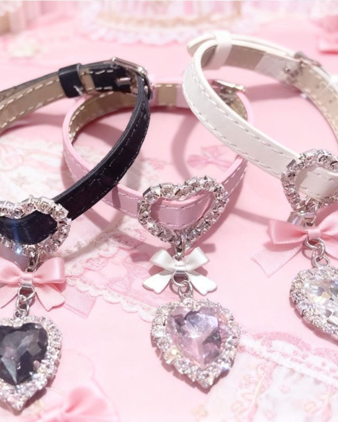 GyaruLab Y2K Coquette Butterfly Heart Rhinestone Choker