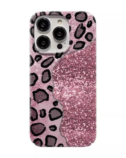 GyaruLab Leopard  Pink Glitter Phone Case