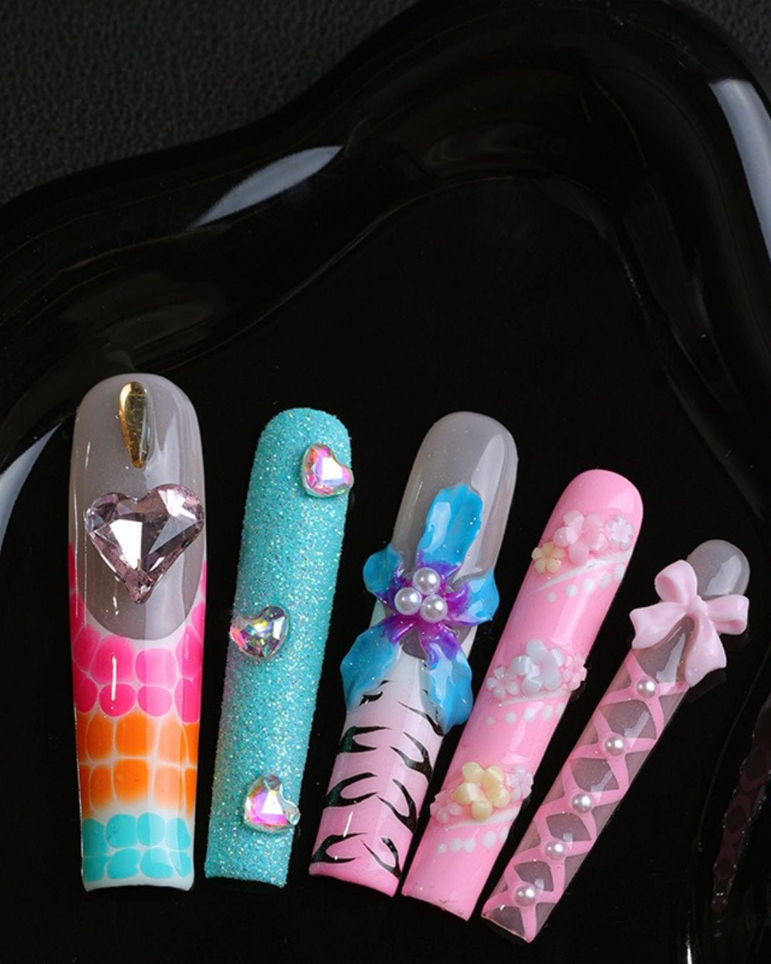 GyaruLab "Acid Candy" Decora Mashup Nails - GyaruLab