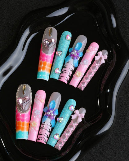 GyaruLab "Acid Candy" Decora Mashup Nails - GyaruLab