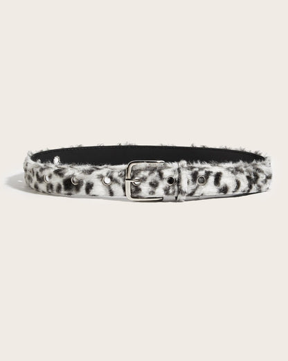 GyaruLab Agejo Fuzzy Leopard Waist Belt - GyaruLab