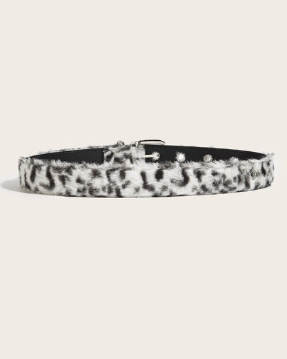 GyaruLab Agejo Fuzzy Leopard Waist Belt - GyaruLab