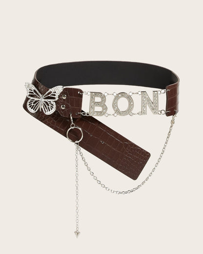 GyaruLab Agejo Rokku Butterfly Logo Chain Belt - GyaruLab