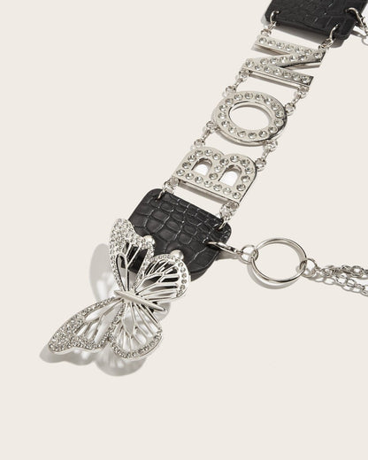 GyaruLab Agejo Rokku Butterfly Logo Chain Belt - GyaruLab