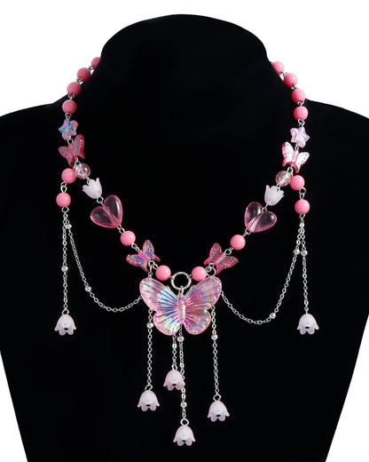 GyaruLab Butterfly Y2K Chain Choker Necklace - GyaruLab