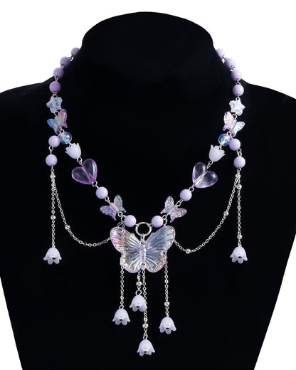 GyaruLab Butterfly Y2K Chain Choker Necklace - GyaruLab