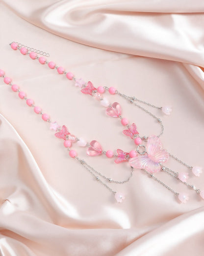 GyaruLab Butterfly Y2K Chain Choker Necklace - GyaruLab