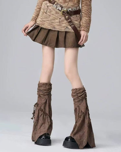 GyaruLab Distressed Layered Leg Covers - Y2K Grunge - GyaruLab