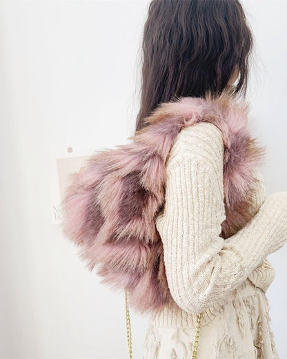 GyaruLab Faux Fur Fluffy Shoulder Bag - GyaruLab