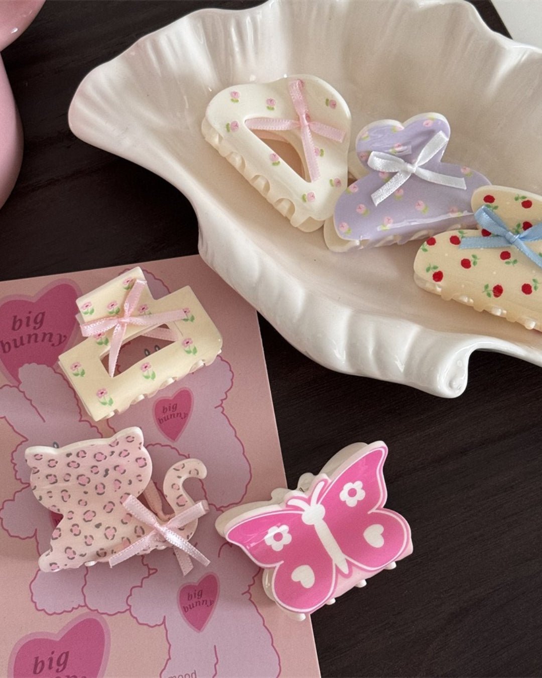 GyaruLab Floral Bow Butterfly Hair Claw Clip - GyaruLab