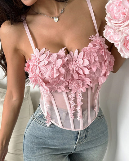 GyaruLab Floral Lace Soft Hime Corset Top - GyaruLab
