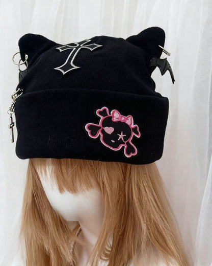 GyaruLab Gothic Y2K Beanie Hat - GyaruLab