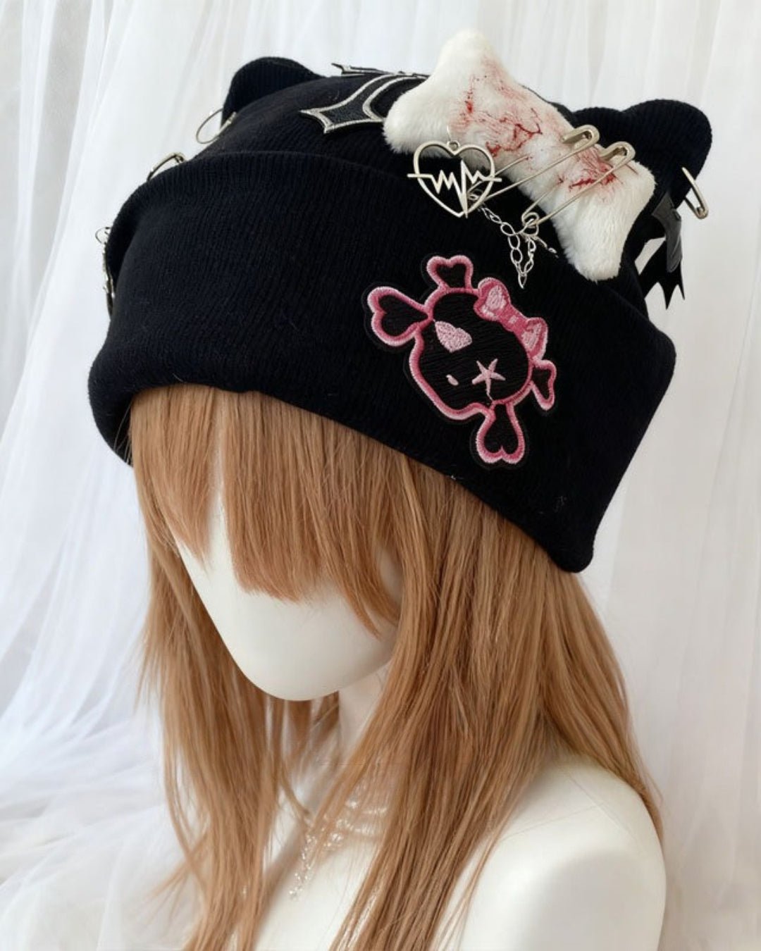 GyaruLab Gothic Y2K Beanie Hat - GyaruLab