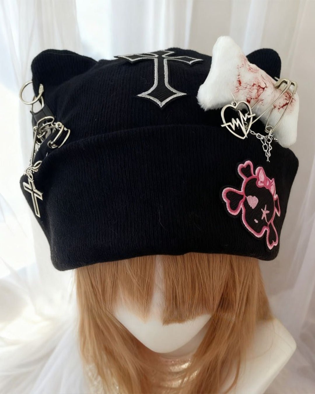 GyaruLab Gothic Y2K Beanie Hat - GyaruLab