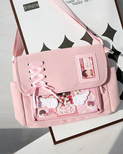 GyaruLab Lace-Up Clear Window Ita Kawaii Bag - GyaruLab