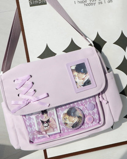 GyaruLab Lace-Up Clear Window Ita Kawaii Bag - GyaruLab