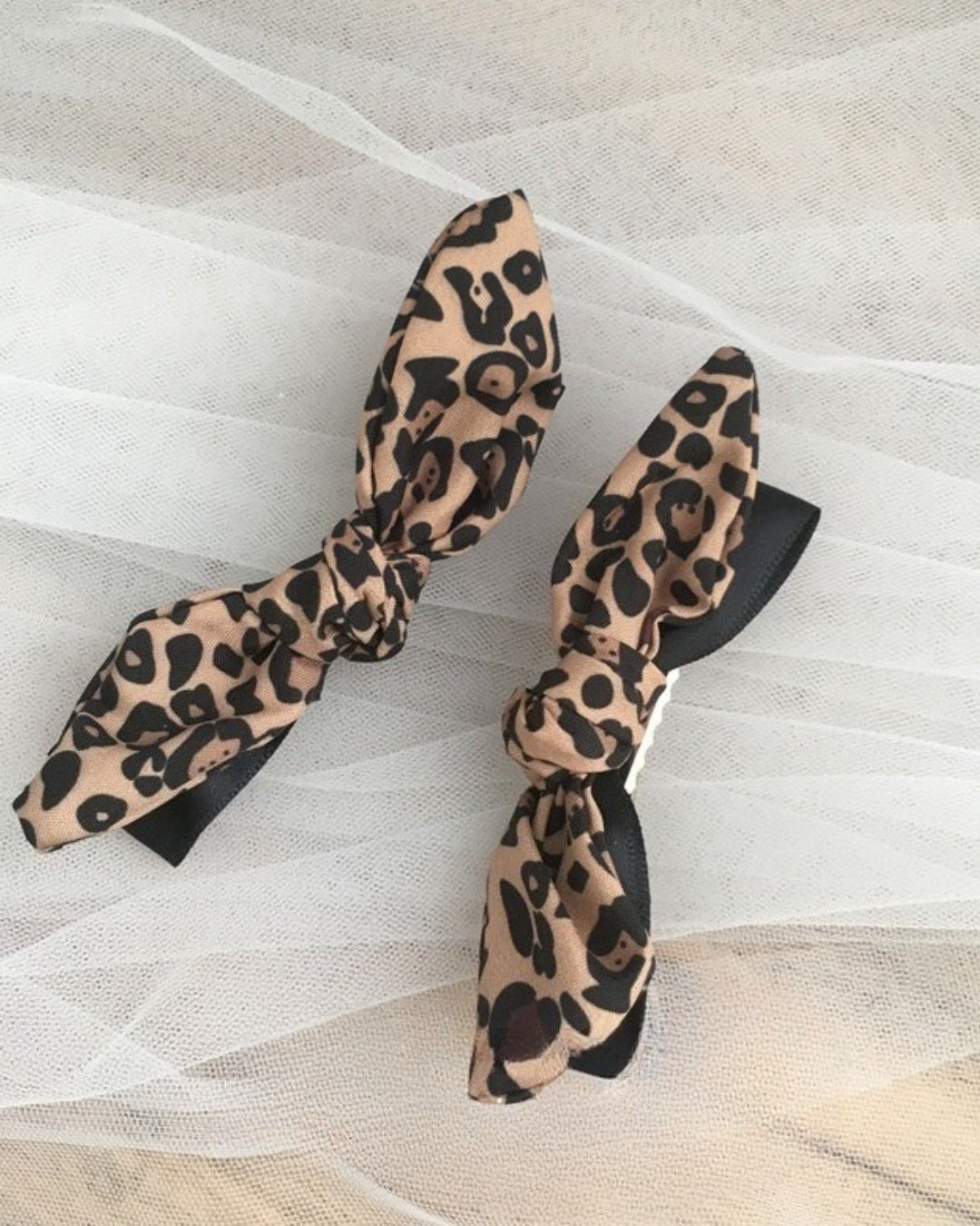 GyaruLab Leopard Bow Headband Hair Tie Set - GyaruLab