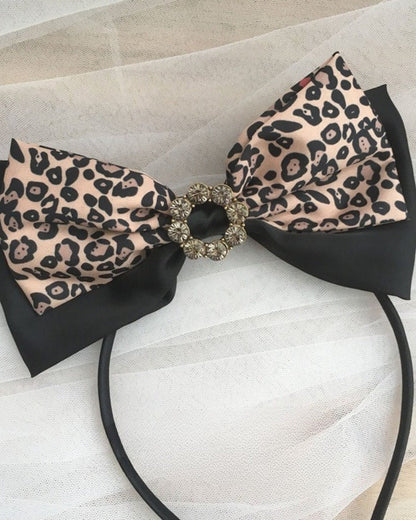 GyaruLab Leopard Bow Headband Hair Tie Set - GyaruLab