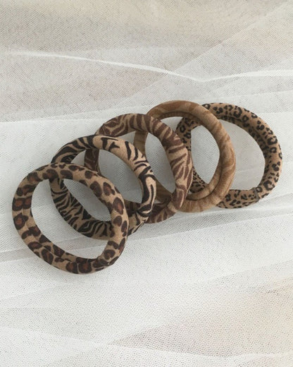 GyaruLab Leopard Bow Headband Hair Tie Set - GyaruLab