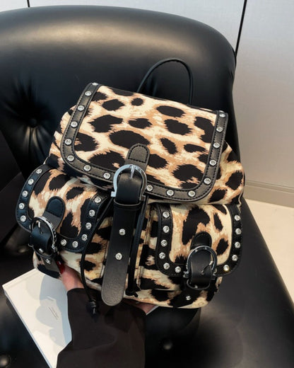 GyaruLab Leopard Large Backpack Rokku Bag - GyaruLab