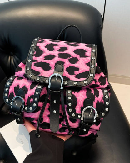 GyaruLab Leopard Large Backpack Rokku Bag - GyaruLab