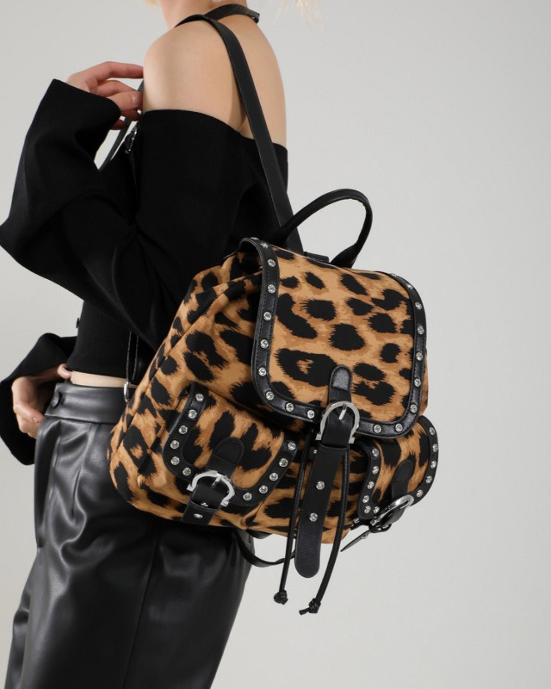 GyaruLab Leopard Large Backpack Rokku Bag - GyaruLab