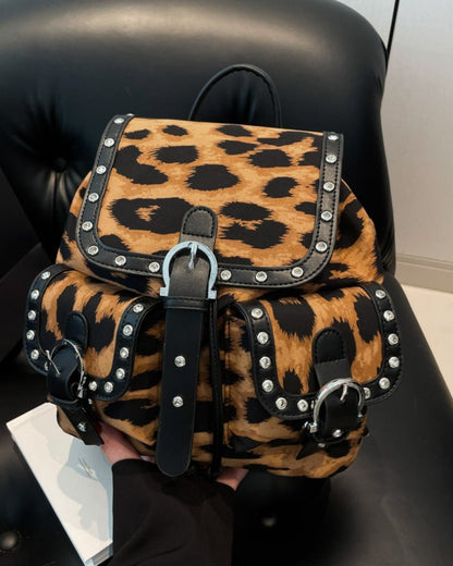 GyaruLab Leopard Large Backpack Rokku Bag - GyaruLab