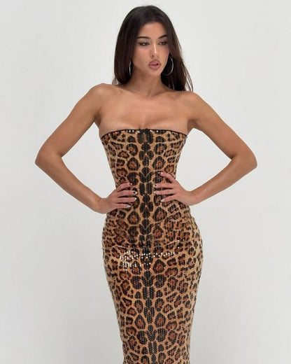 GyaruLab Leopard Print Corset Dress - GyaruLab
