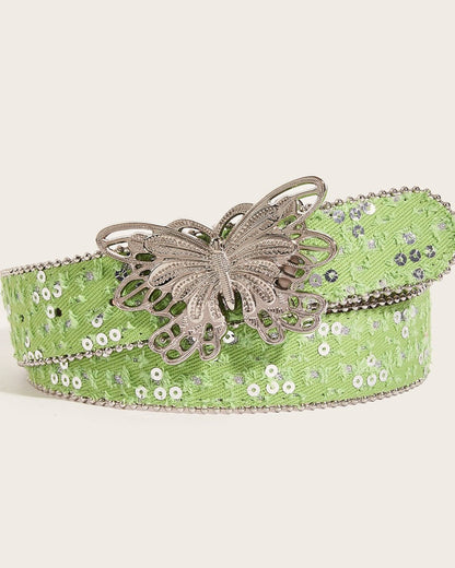 GyaruLab Metallic Butterfly Sequin Waist Belt - GyaruLab