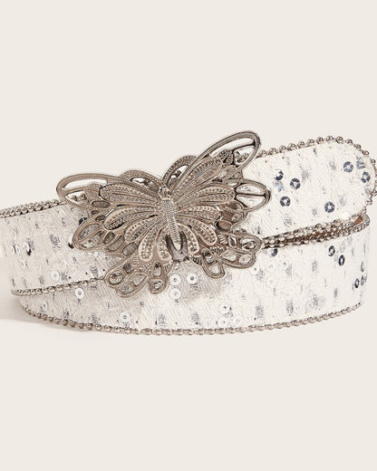 GyaruLab Metallic Butterfly Sequin Waist Belt - GyaruLab