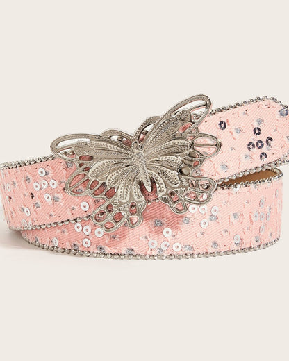 GyaruLab Metallic Butterfly Sequin Waist Belt - GyaruLab