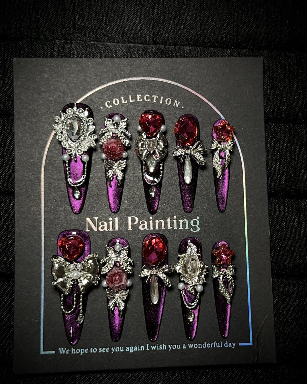 GyaruLab "Midnight Muse" Purple Agejo Nails - GyaruLab