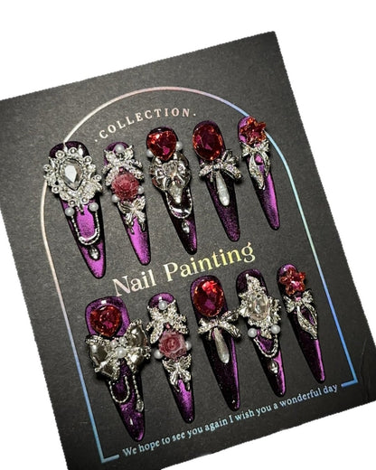 GyaruLab "Midnight Muse" Purple Agejo Nails - GyaruLab