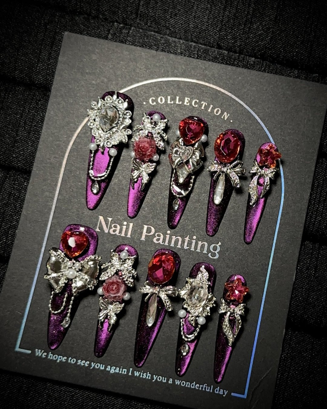 GyaruLab "Midnight Muse" Purple Agejo Nails - GyaruLab